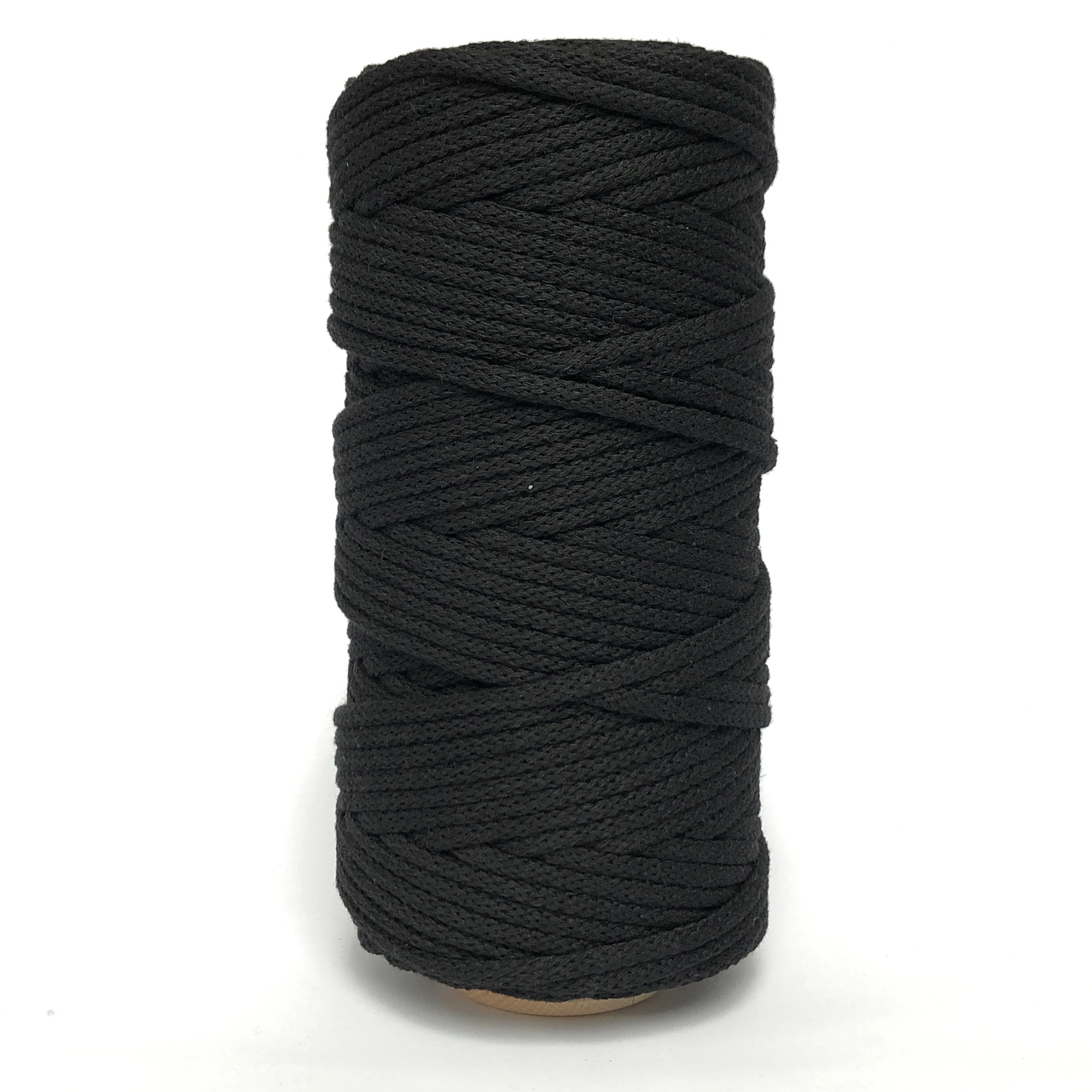 Czarny sznurek bawelniany do makramy pleciony 5mm z rdzeniem Classic