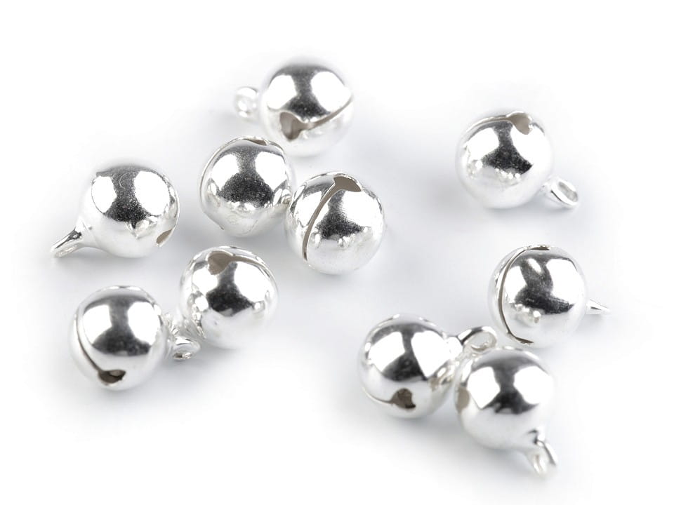 Dzwoneczki metalowe 10mm Nikiel Srebrny