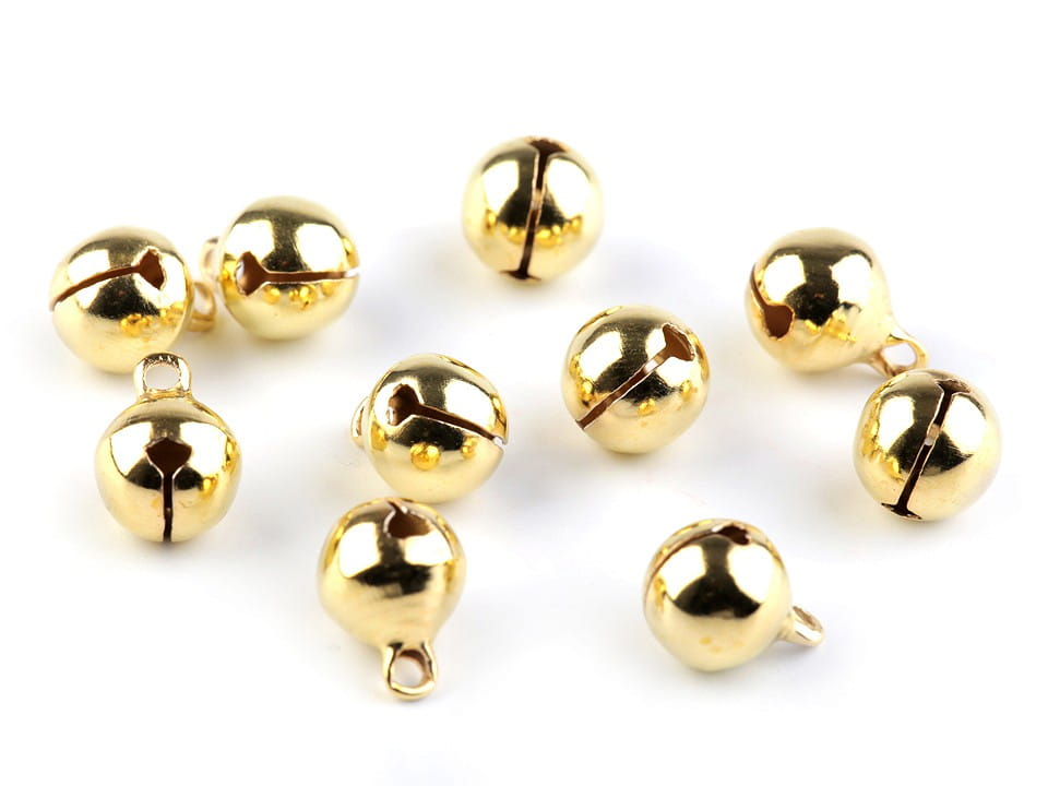 Dzwoneczki metalowe 10mm Zloty Polysk