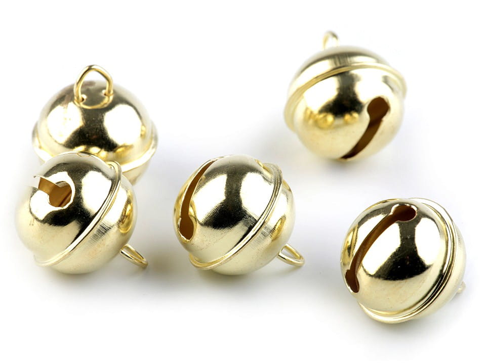 Dzwoneczki metalowe 20mm Zloty Polysk
