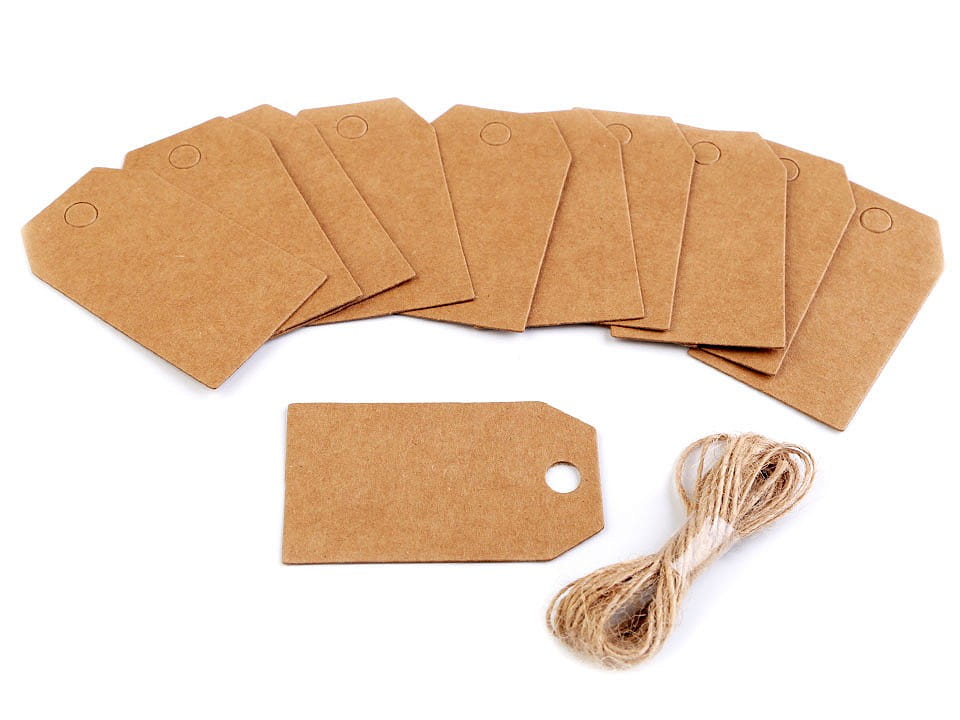 Etykieta z jutowym sznurkiem Prostokat