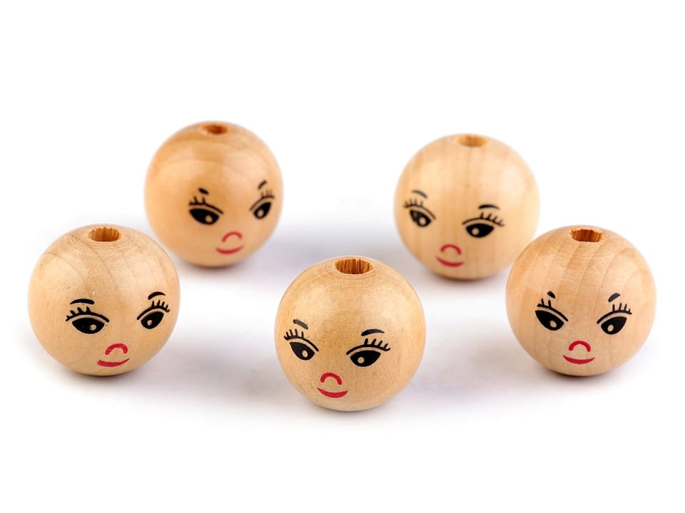 Korale z malowana buzka glowka aniolka 2