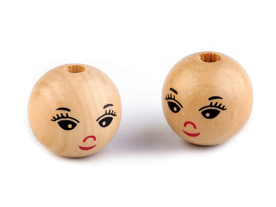 Korale z malowana buzka glowka aniolka 22mm