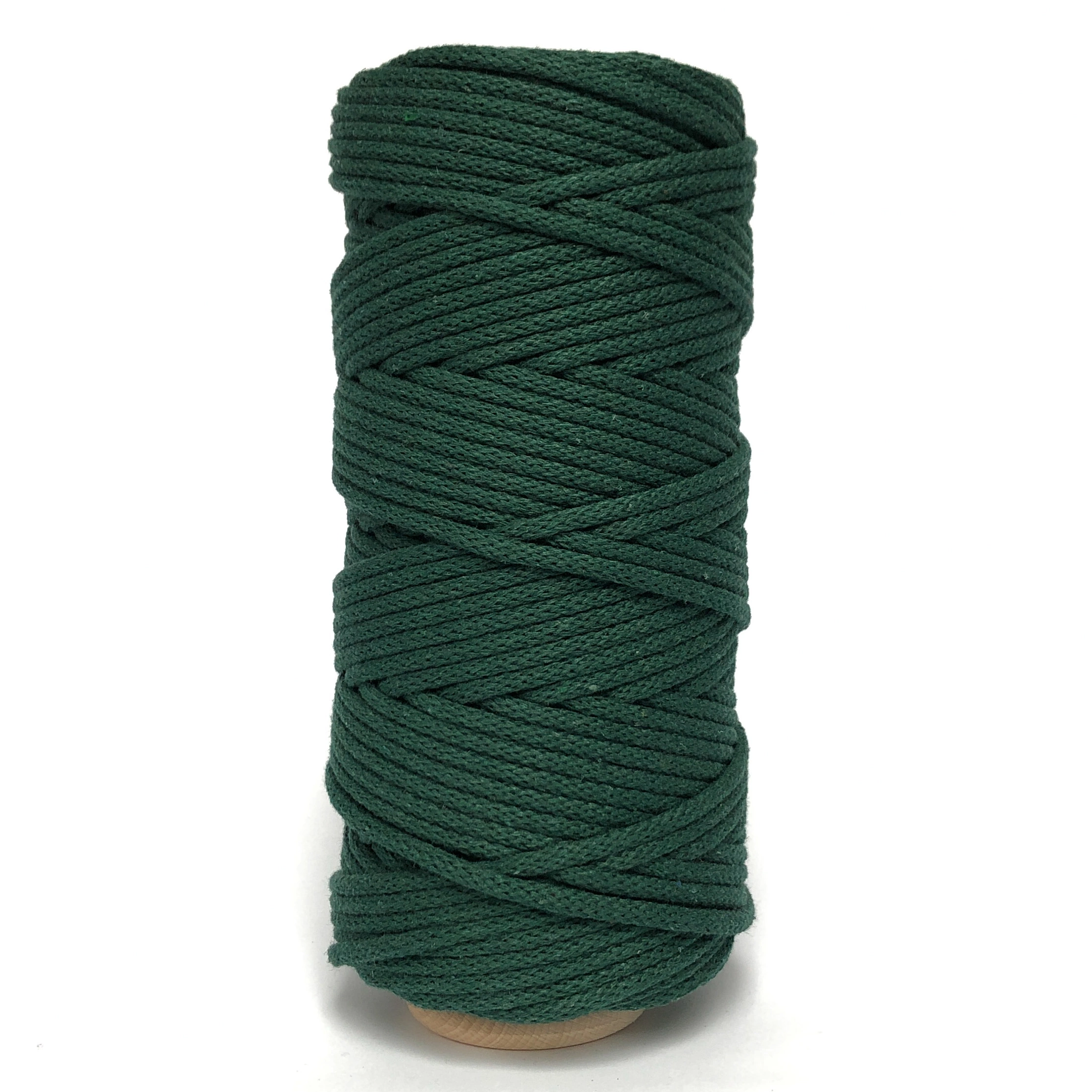 Zielony Butelkowy sznurek bawelniany do makramy pleciony 5mm z rdzeniem Classic