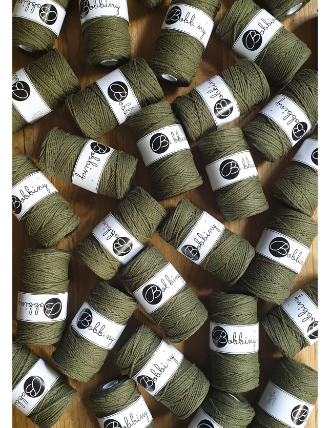 awokado avocado sznurki bawelniane potrojnie skrecane 3PLY 3 mm do makramy Bobbiny