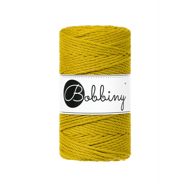 curry spicy yellow sznurek bawelniany potrojnie skrecany 3PLY 3mm do makramy Bobbiny