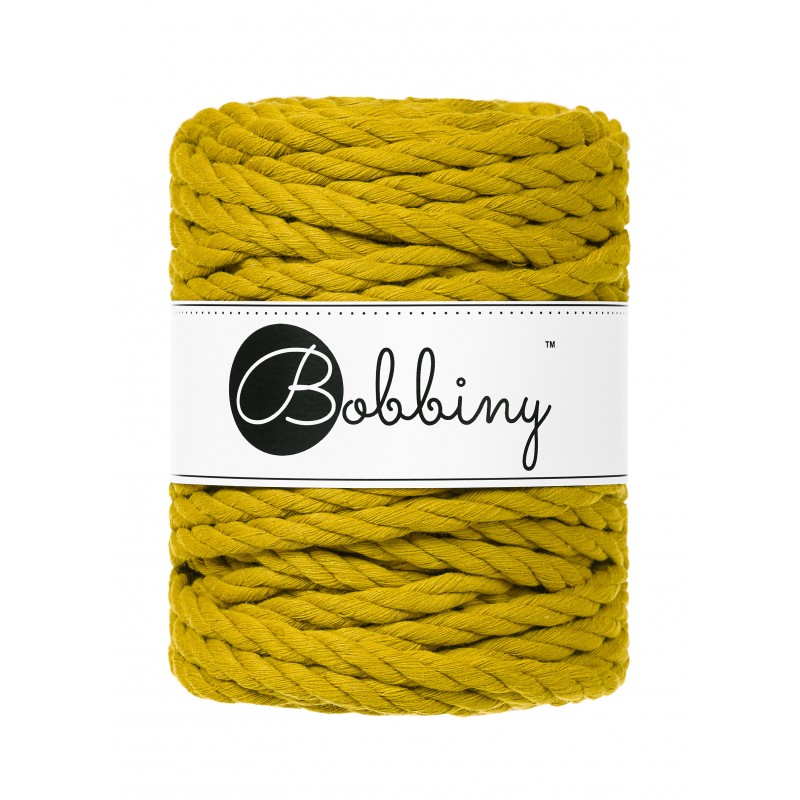 curry spicy yellow sznurek bawelniany potrojnie skrecany 3PLY 9mm do makramy Bobbiny