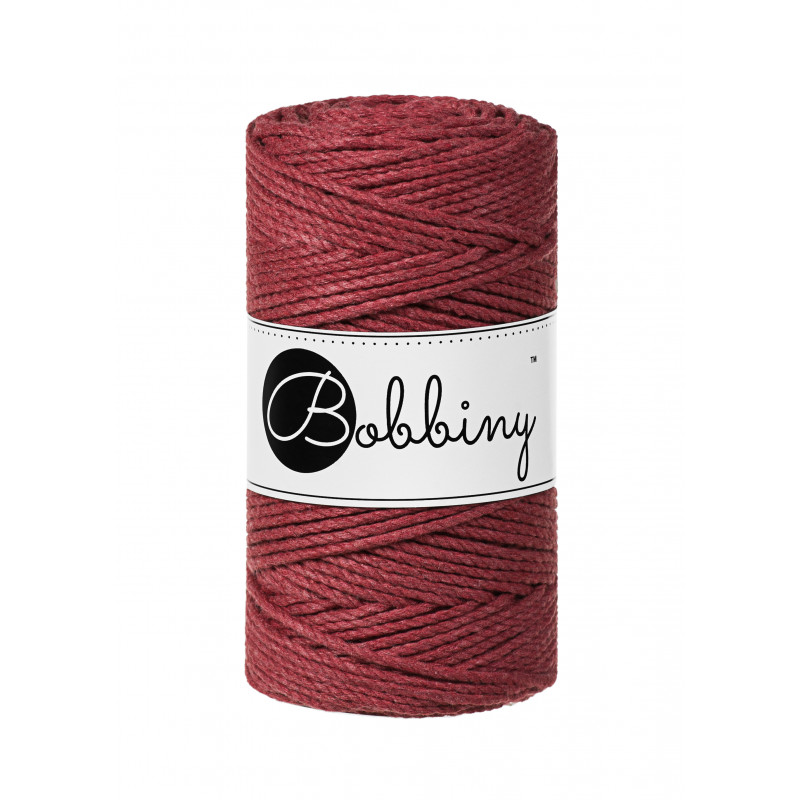 dzika roza wild rose sznurek bawelniany potrojnie skrecany 3PLY 3mm do makramy Bobbiny