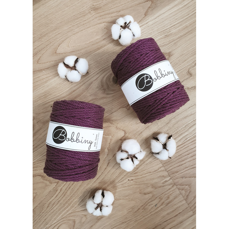 jezyna blackberry sznurki bawelniane potrojnie skrecane 3PLY 5 mm do makramy Bobbiny