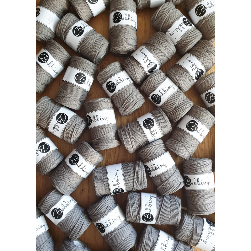 kawowy coffee sznurki bawelniane potrojnie skrecane 3PLY 3 mm do makramy Bobbiny