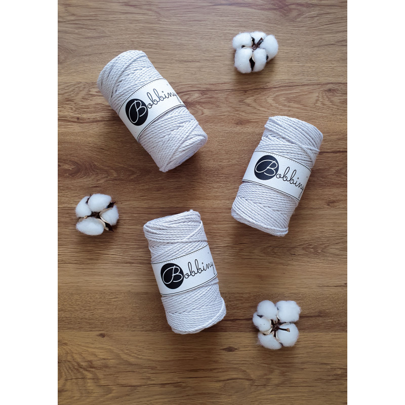 ksiezycowy moonlight sznurki bawelniane potrojnie skrecane 3PLY 3 mm do makramy Bobbiny