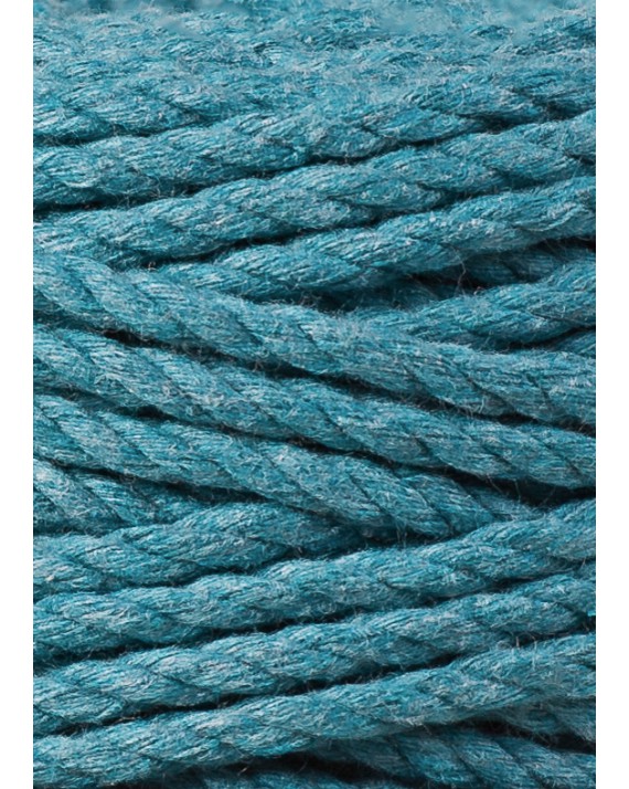morski teal sznurek potrojnie skrecany 3PLY 5 mm do makramy Bobbiny