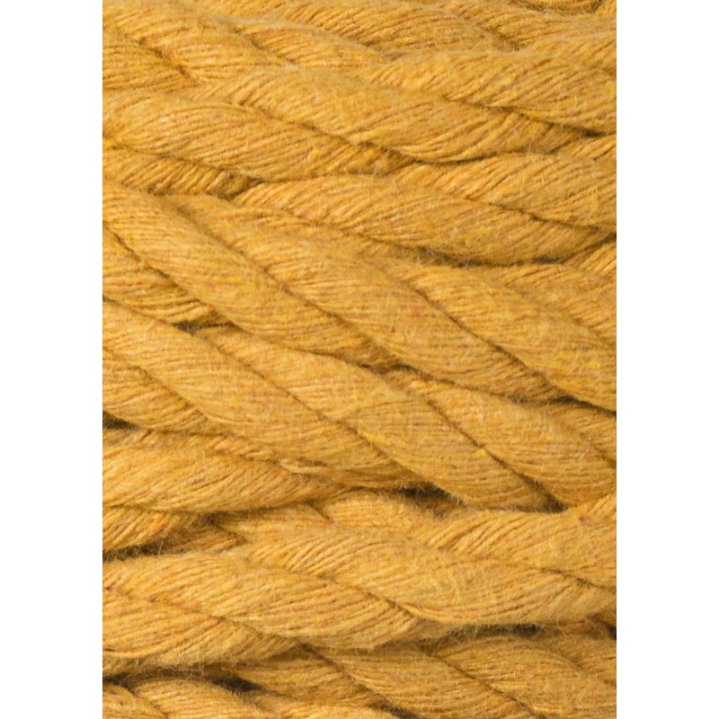 musztardowy mustard sznurek potrojnie skrecany 3PLY 9 mm do makramy Bobbiny