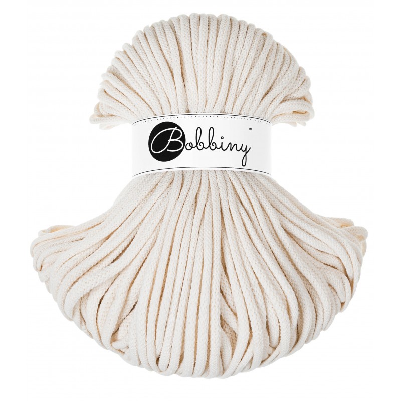 naturalny natural sznurek bawelniany pleciony premium 5mm do makramy Bobbiny