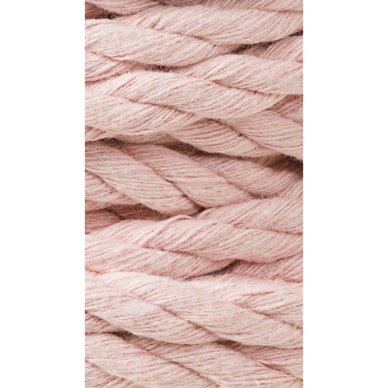 pastelowy roz pastel pink sznurek potrojnie skrecany 3PLY 9 mm do makramy Bobbiny