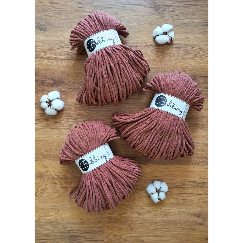 sunset sznurki bawelniane plecione premium 5 mm do makramy Bobbiny