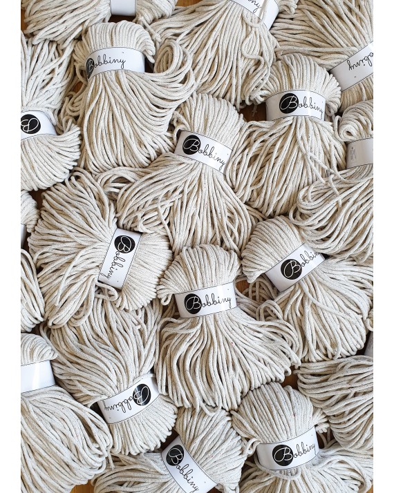 teczowy pyl rainbow dust sznurki bawelniane plecione premium 5 mm do makramy Bobbiny