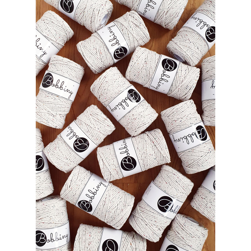 teczowy pyl rainbow dust sznurki bawelniane potrojnie skrecane 3PLY 3 mm do makramy Bobbiny