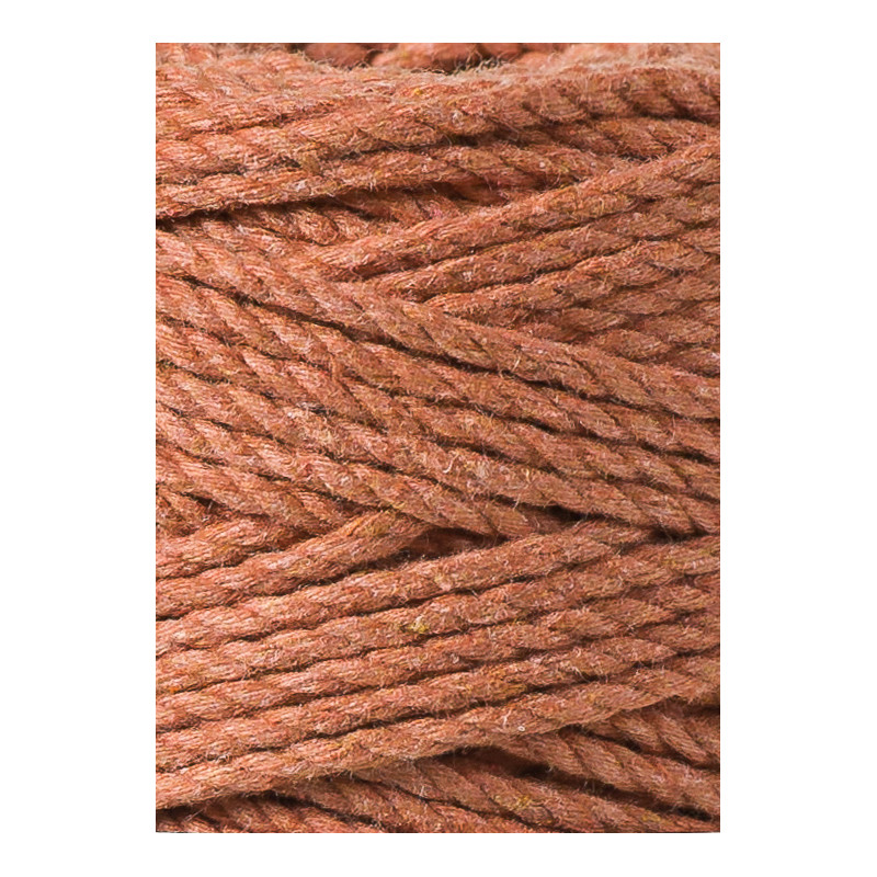 terracotta sznurek potrojnie skrecany 3PLY 3 mm do makramy Bobbiny
